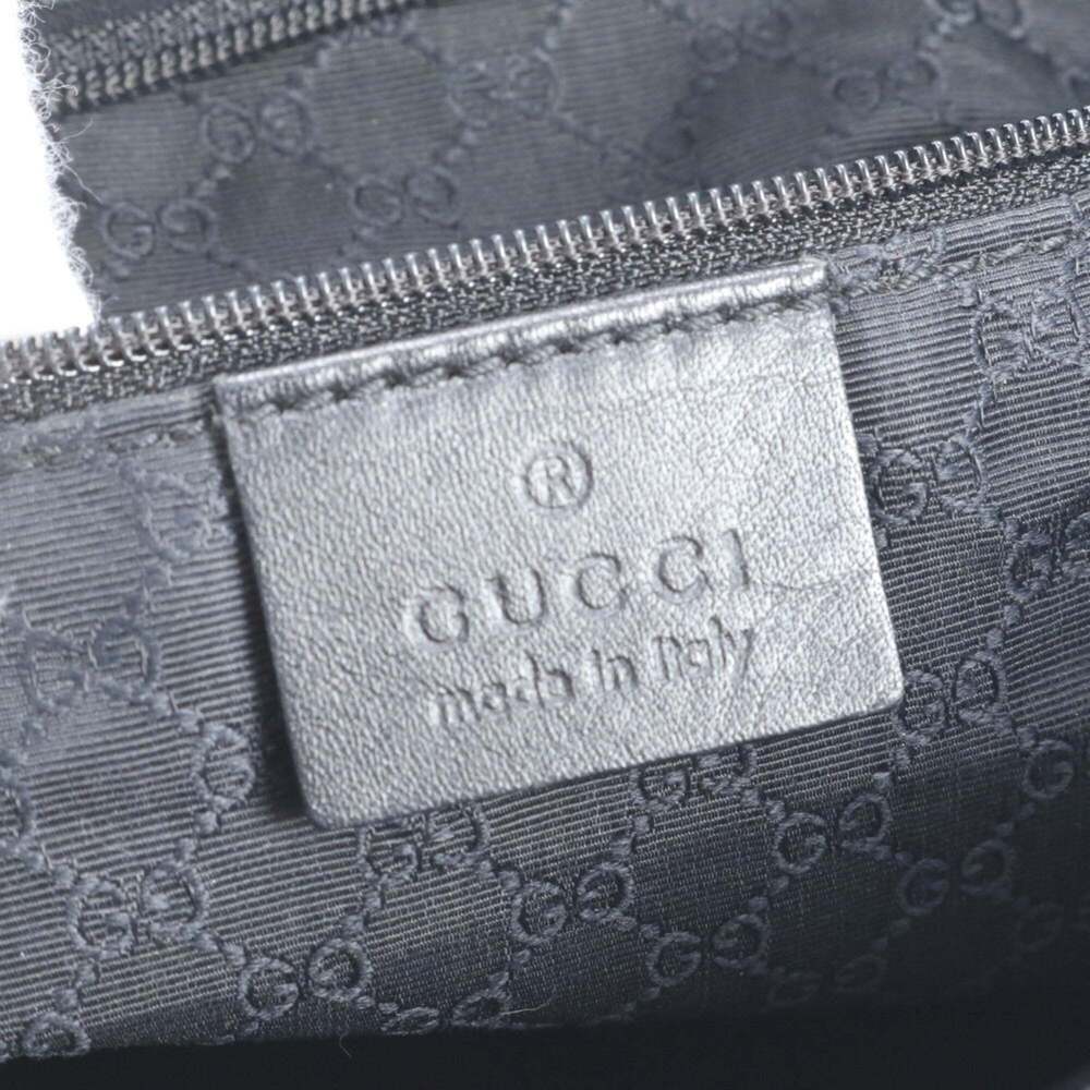Gucci Sherry Line 73988 Leather Canvas Tote Bag Shoulder Black Women's - Picture 8 of 9
